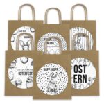XXL Ostertüten Henkel - braun - schwarz weiss