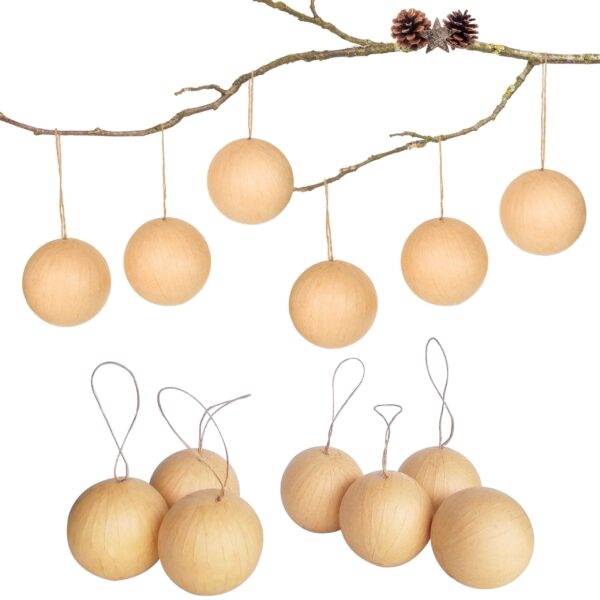 13 Weihnachtskugeln aus Pappmaché – Braun